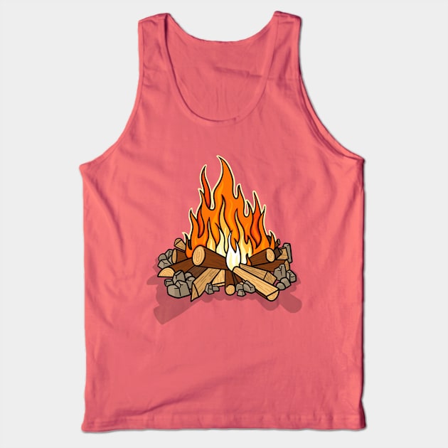 Cosy Campfire Digital Illustration Tank Top by AlmightyClaire